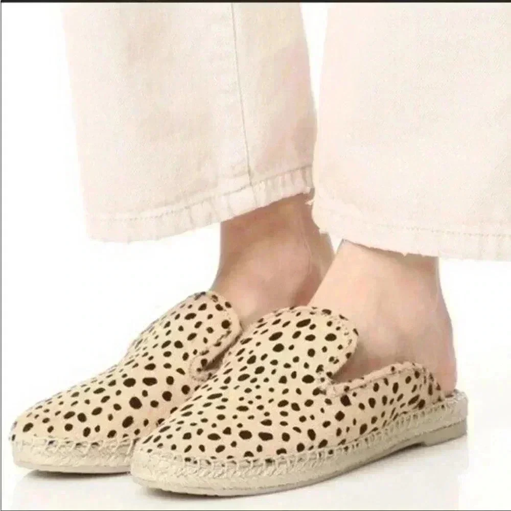 DV Dolce Vita Elaine Leopard Espadrille Slip on Mule size 7